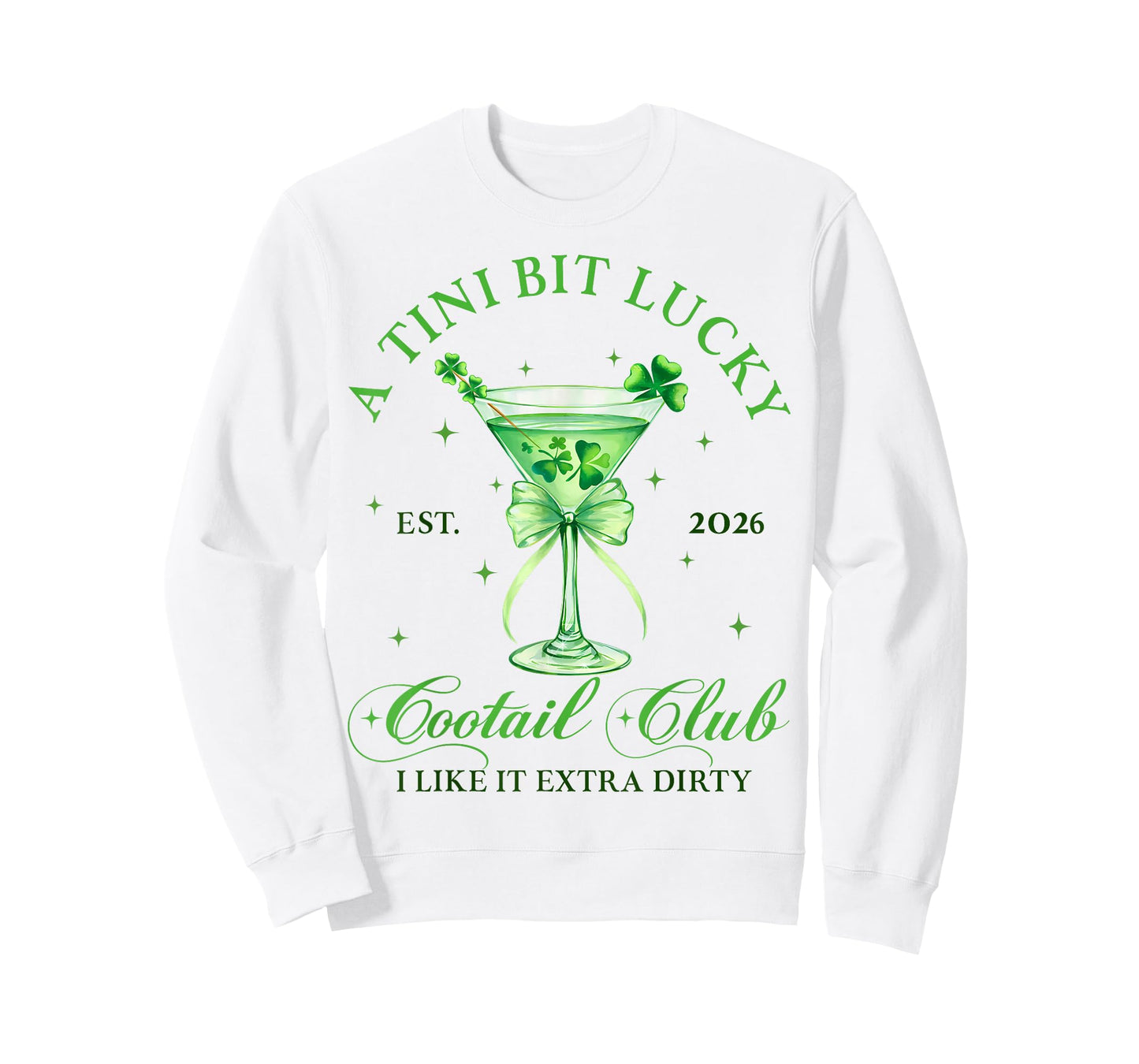 A Tini Bit Lucky Cocktail Club St. Patrick's Martini T-Shirt