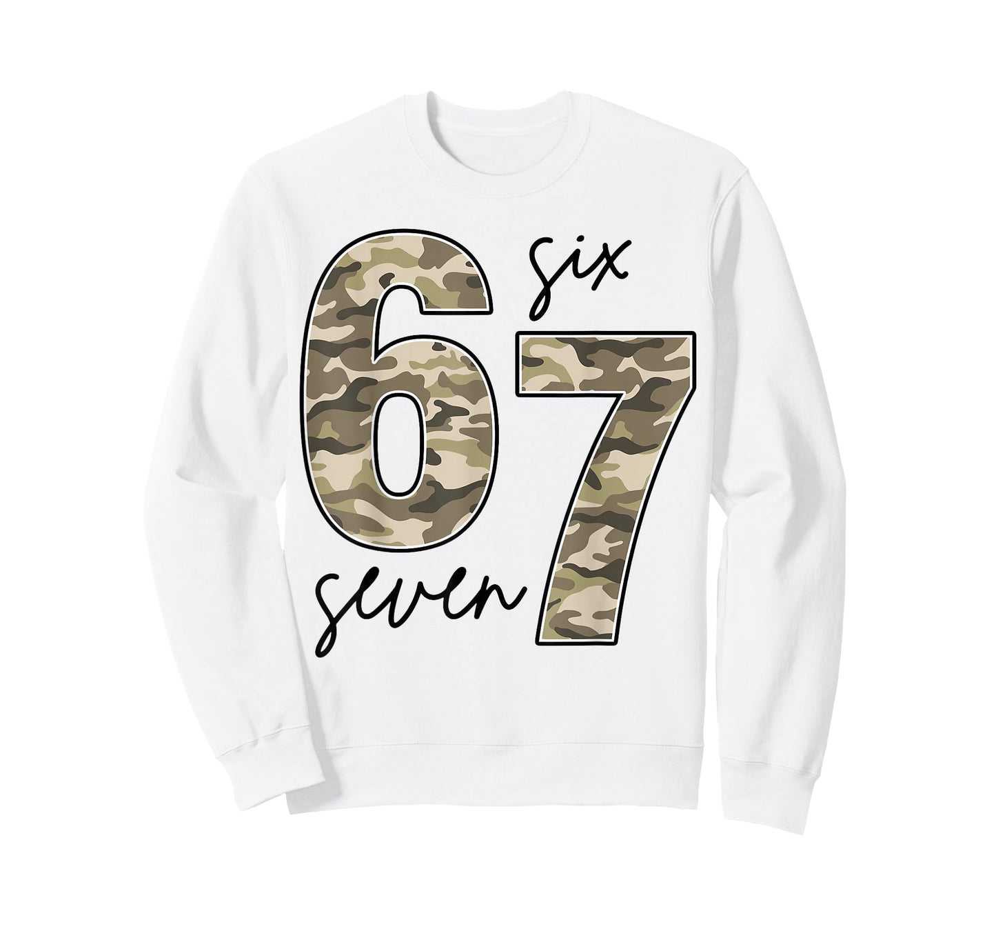 Funny Camo Six Seven 67 Meme T-Shirt