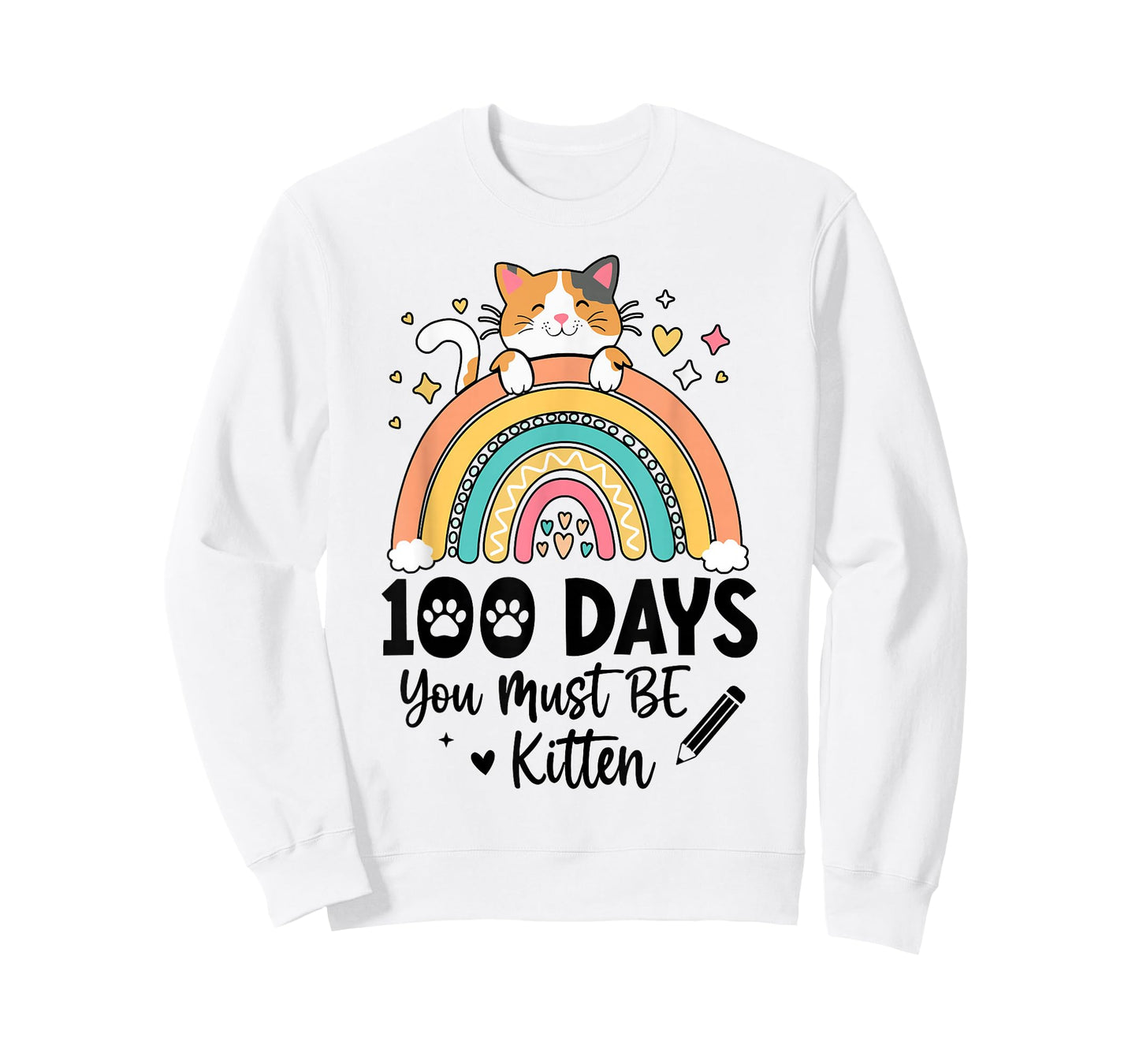 Cute 100 Days of School Girls Cat 100th Day of School Girls T-Shirt