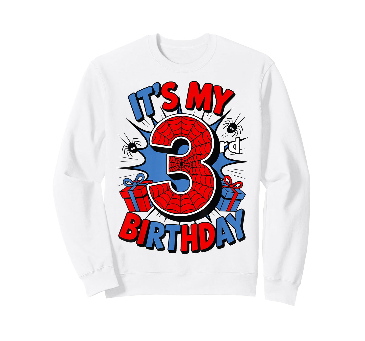 It's My 3rd Birthday Spider Theme Party 3 Year Old Boys Kids T-Shirt
