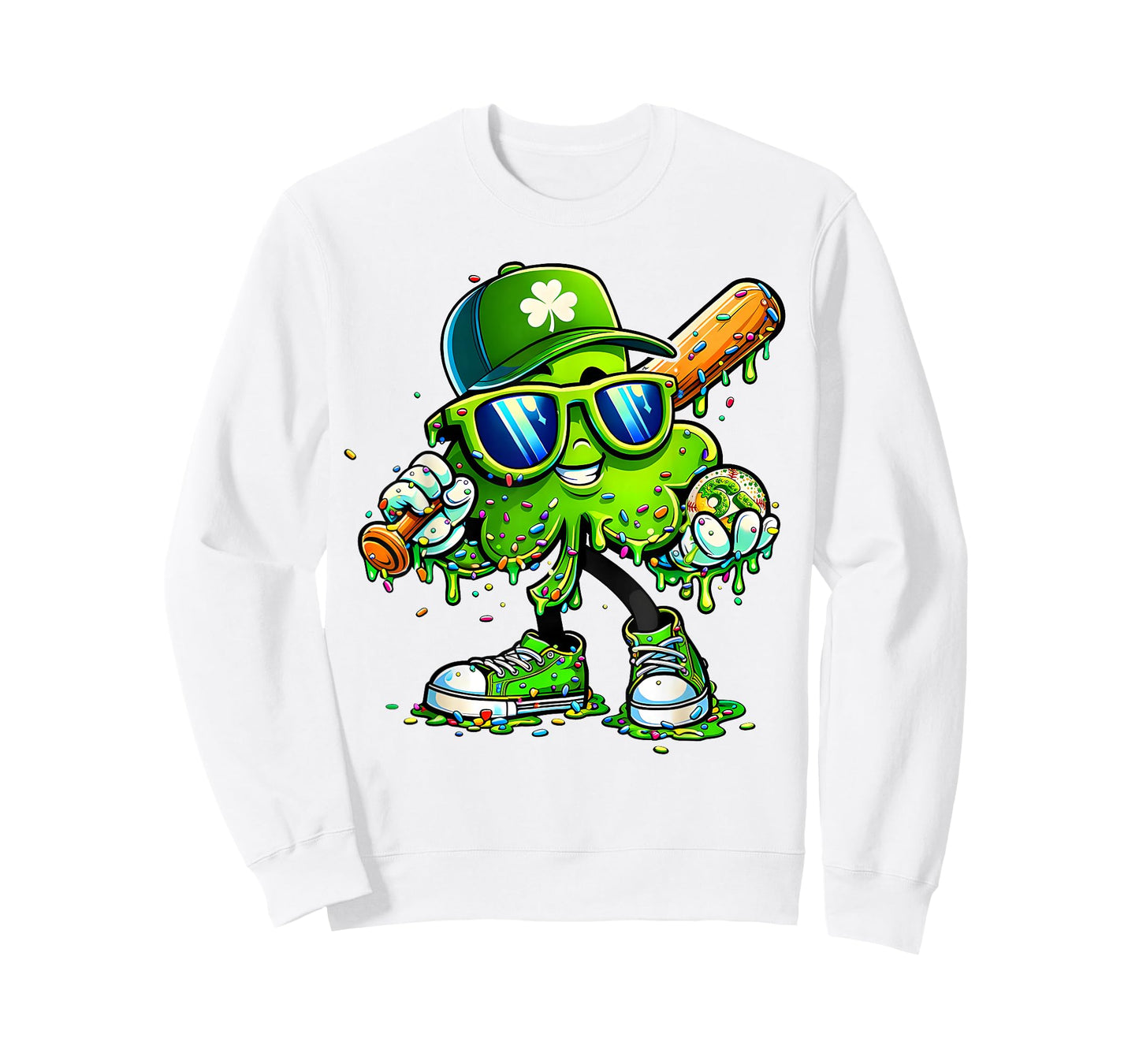 St Patricks Day Irish Clover Baseball Drip Leprechaun T-Shirt