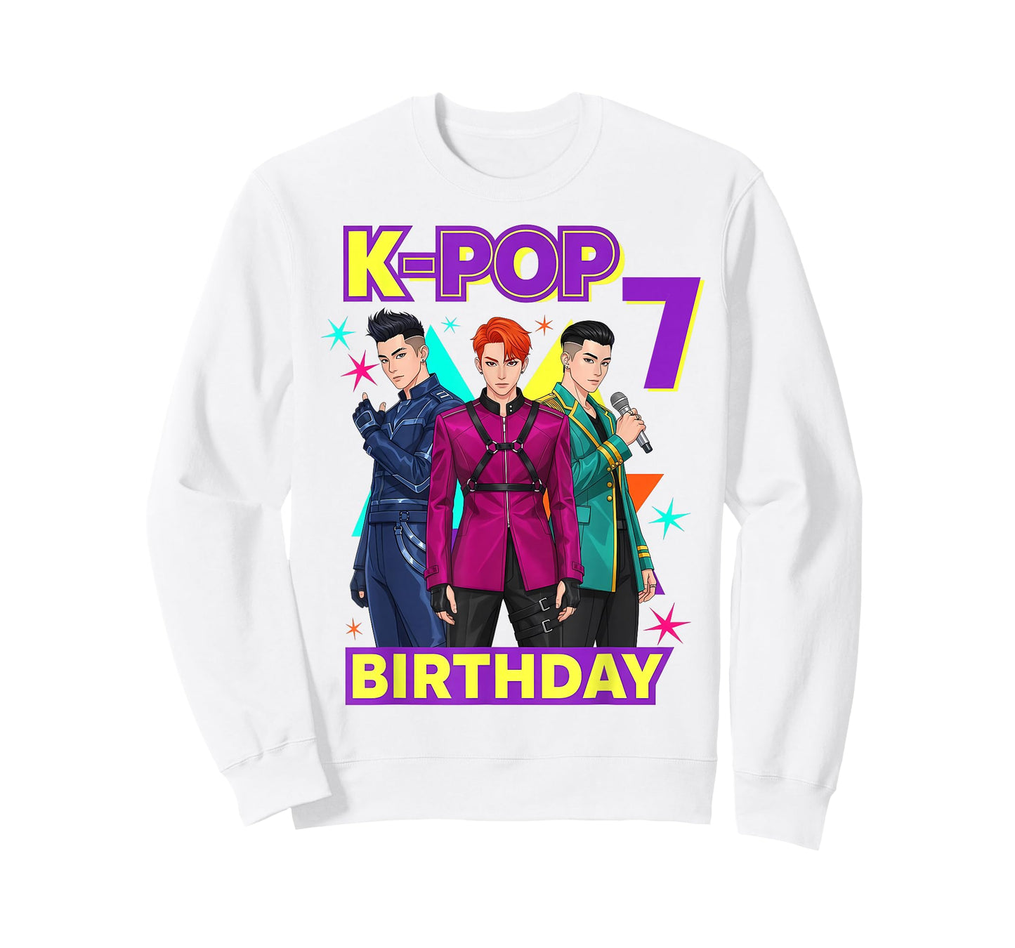 7 Years Old Birthday K Pop Kids 7th Birthday Boys K-pop T-Shirt