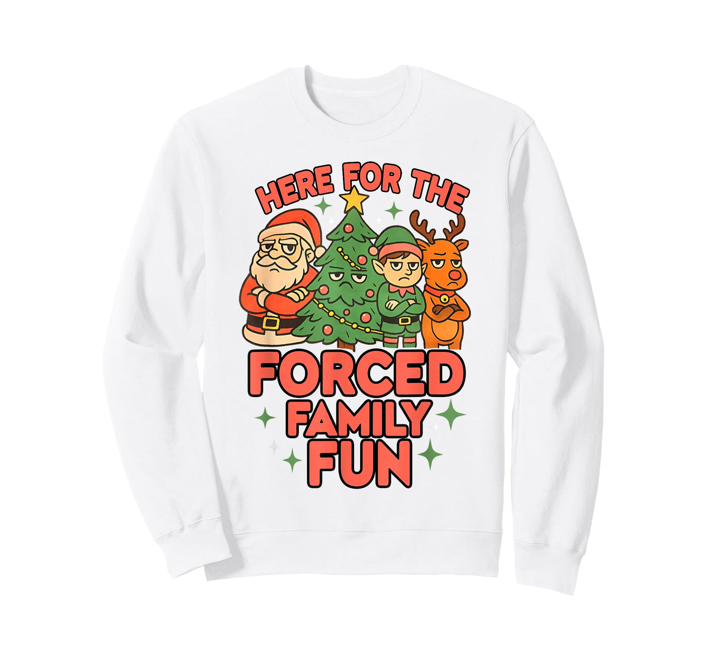Here for The Forced Family Fun 2025 Family Matchin Christmas T-Shirt