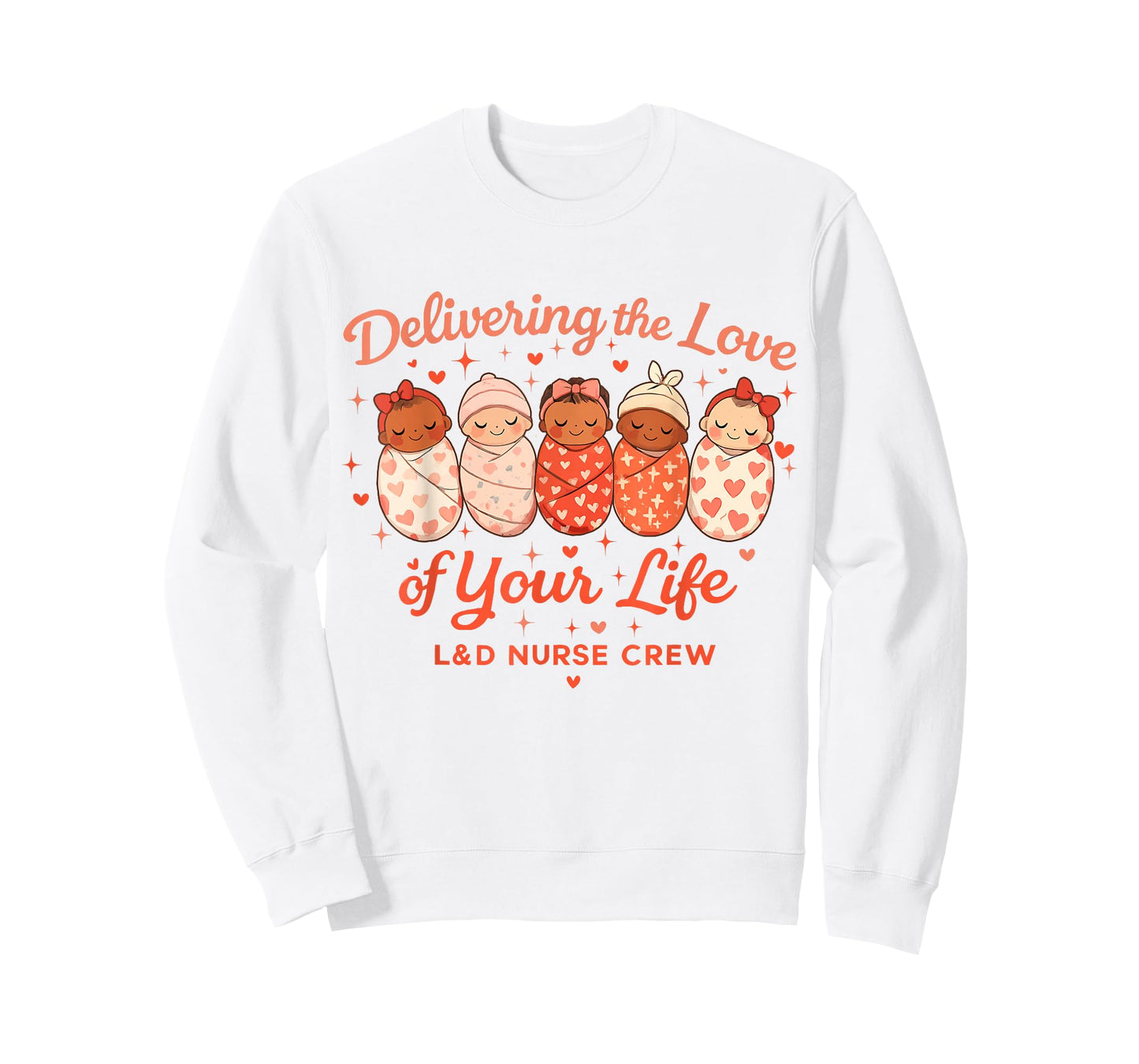 Cute Labor Delivery Nurse Crew Heart Graphic Valentines Day T-Shirt