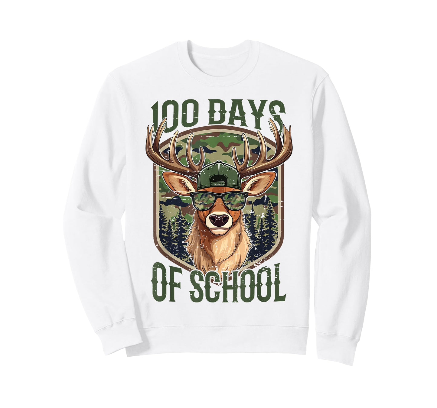 Deer 100 Days of School Shirt Student Boys Teacher 100th Day T-Shirt