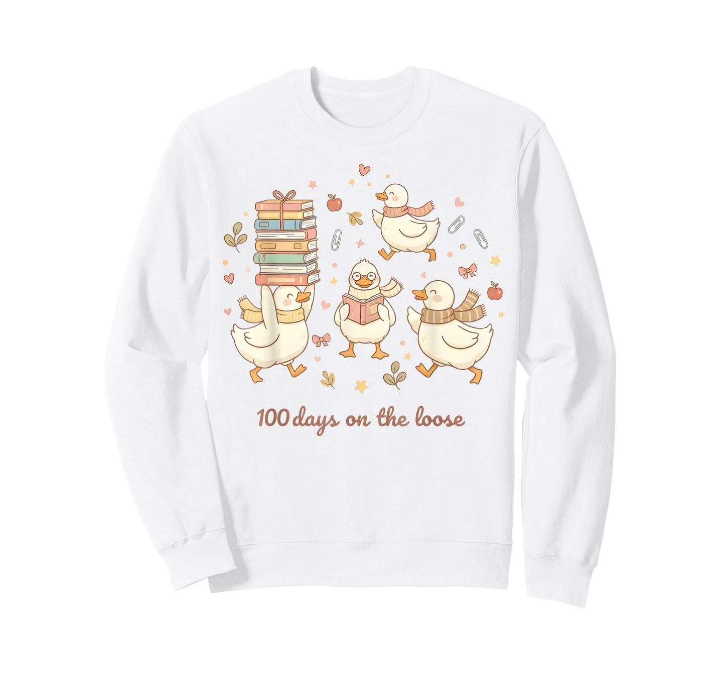 100 Days on The Loose Funny Goose 100th Day of School Kids T-Shirt