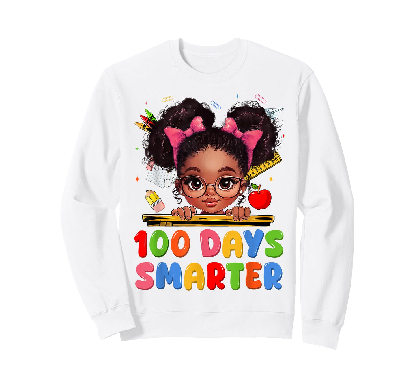 100 Days of School Shirt Black Girl Kids 100th Day of School T-Shirt