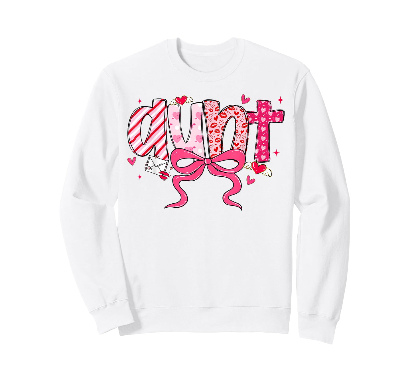 Aunt Valentine Heart Auntie Valentines Day Coquette Bow T-Shirt