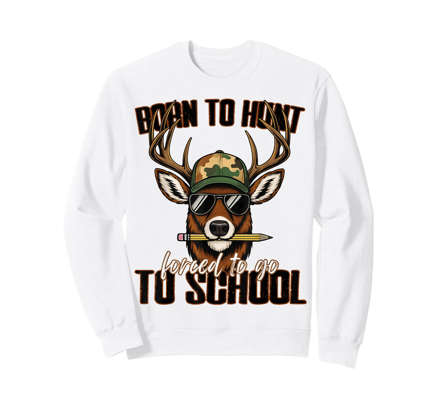 Forced to Go School Funny Camo Deer T-Shirt