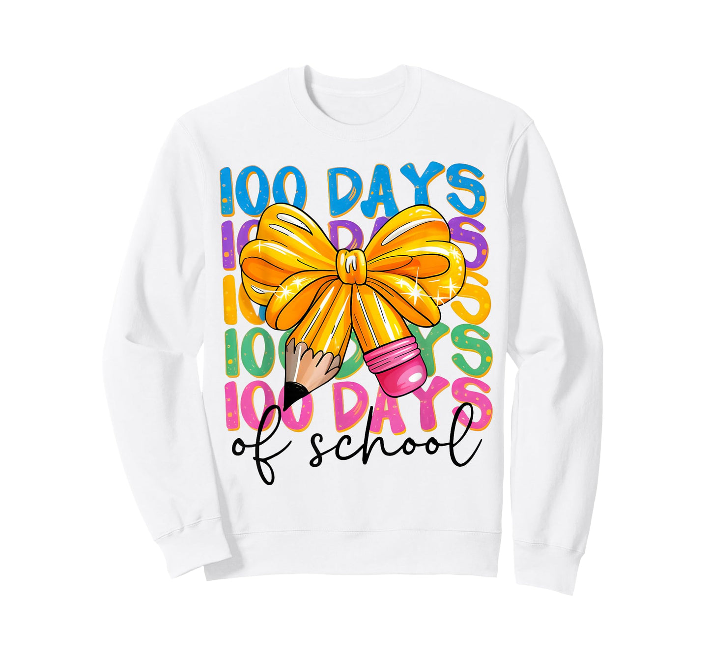 100 Days of School Celebration Pencil Bow Teacher Student Gi T-Shirt