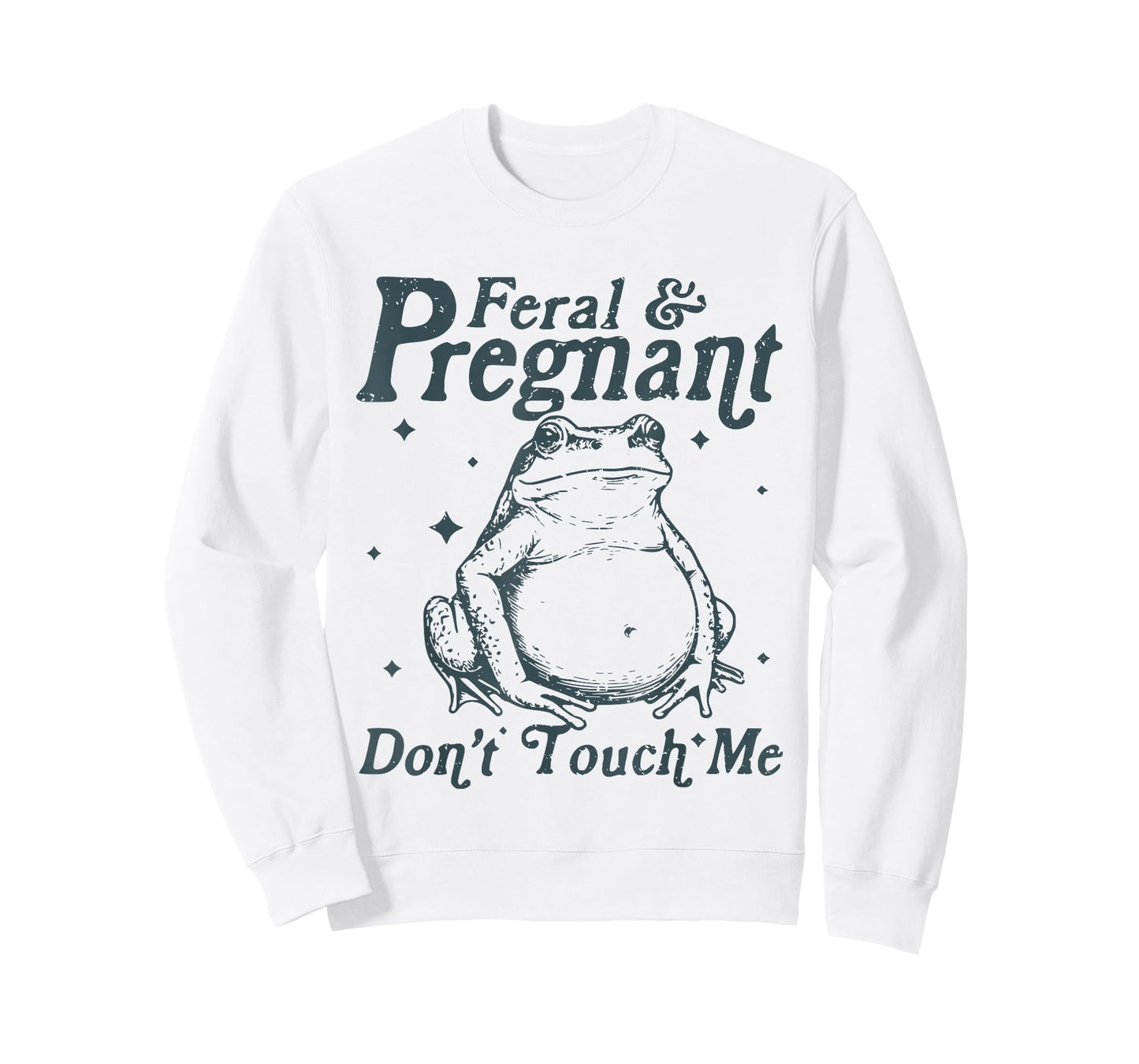 Feral and Pregnant Don't Touch Me Funny Pregnancy Frog T-Shirt