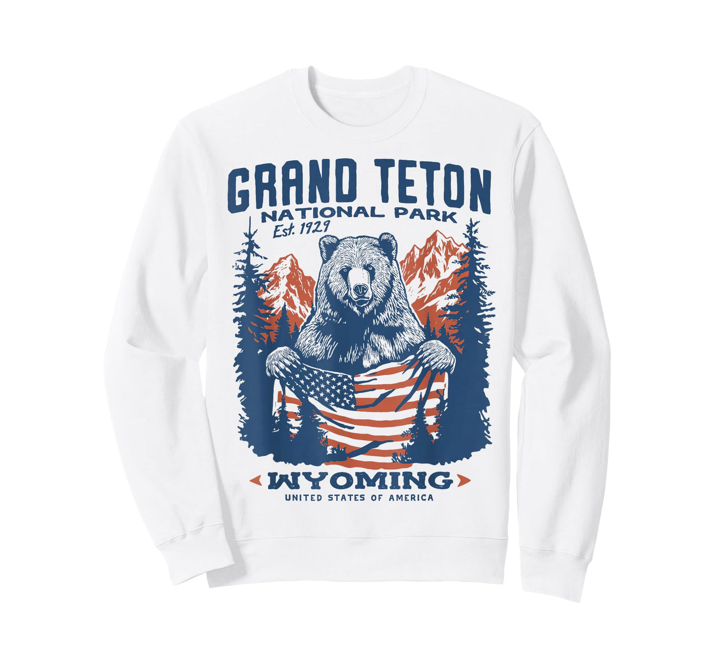 Patriotic Grand Teton Park Bear Flag T-Shirt