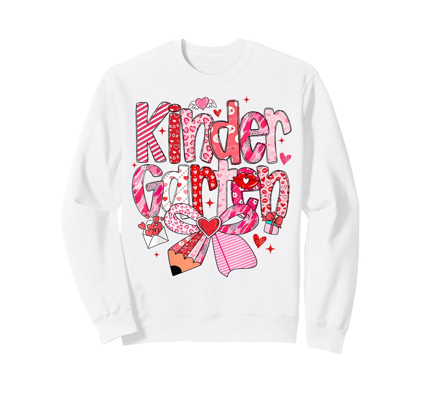 Kindergarten Valentines Day Coquette Bow Teachers Girls Kids T-Shirt