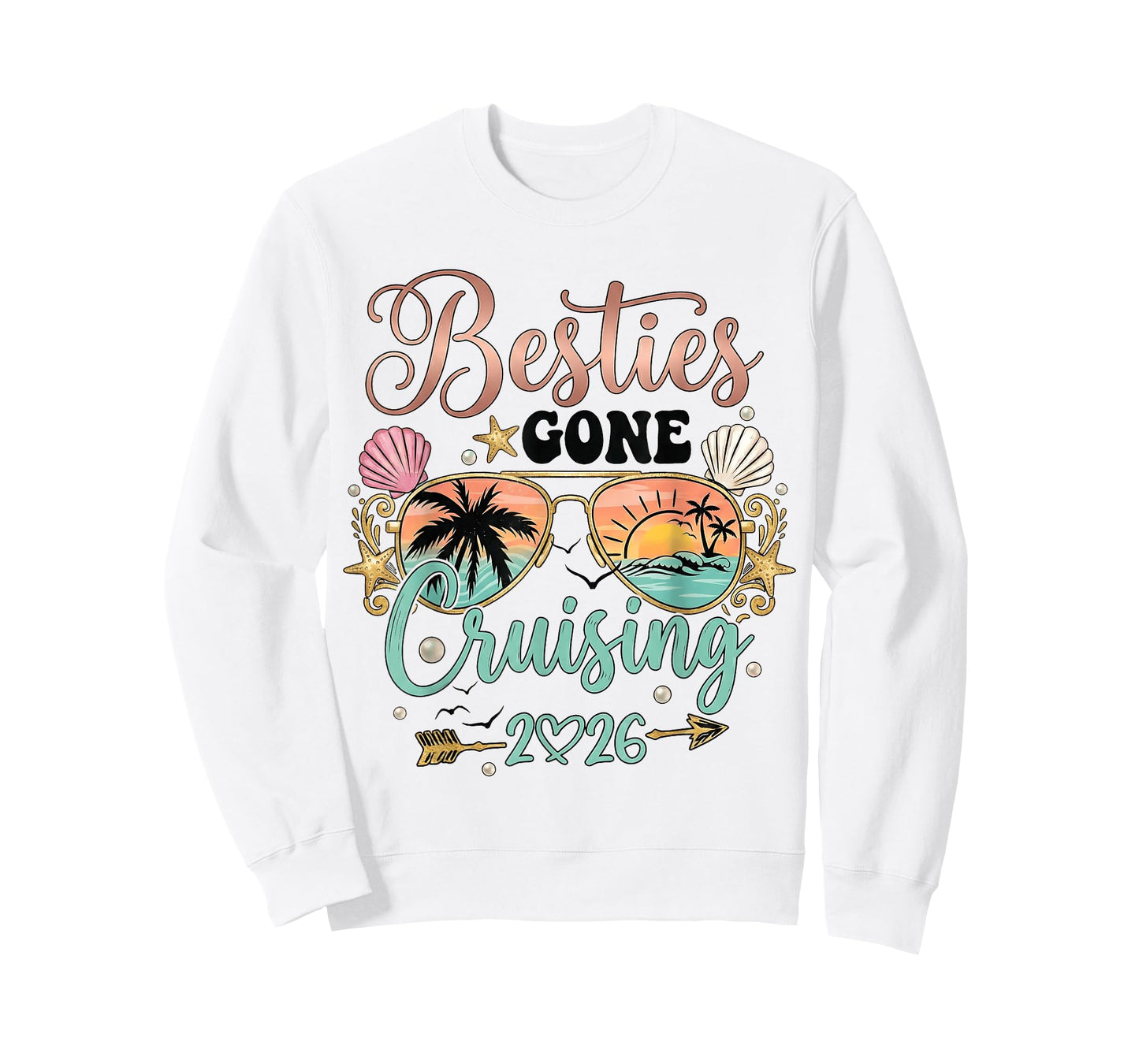 Besties Gone Cruising 2026 Matching Friends BFF Girls Cruise T-Shirt