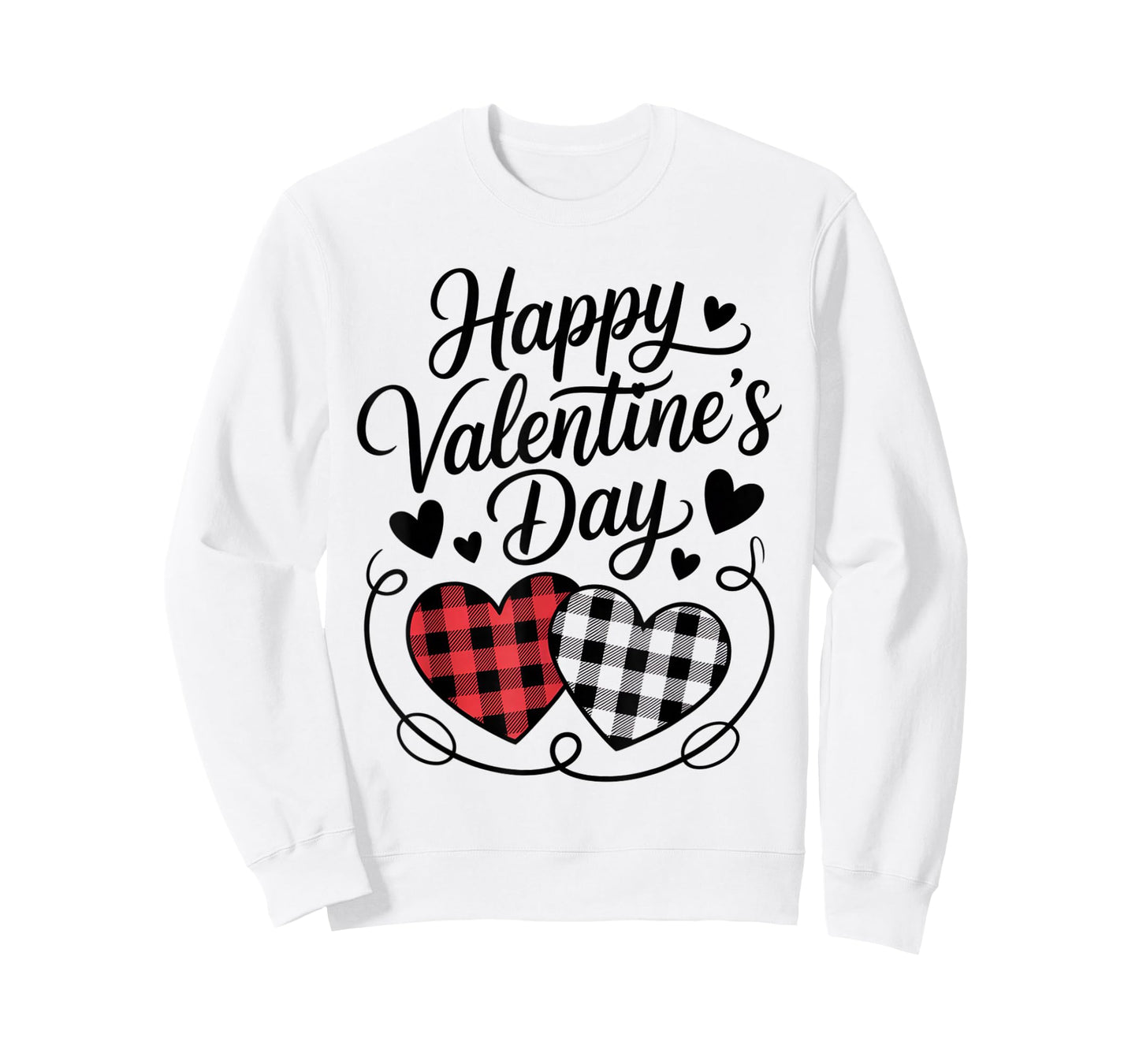 Happy Valentines Day Plaid Hearts Cute Love T-Shirt
