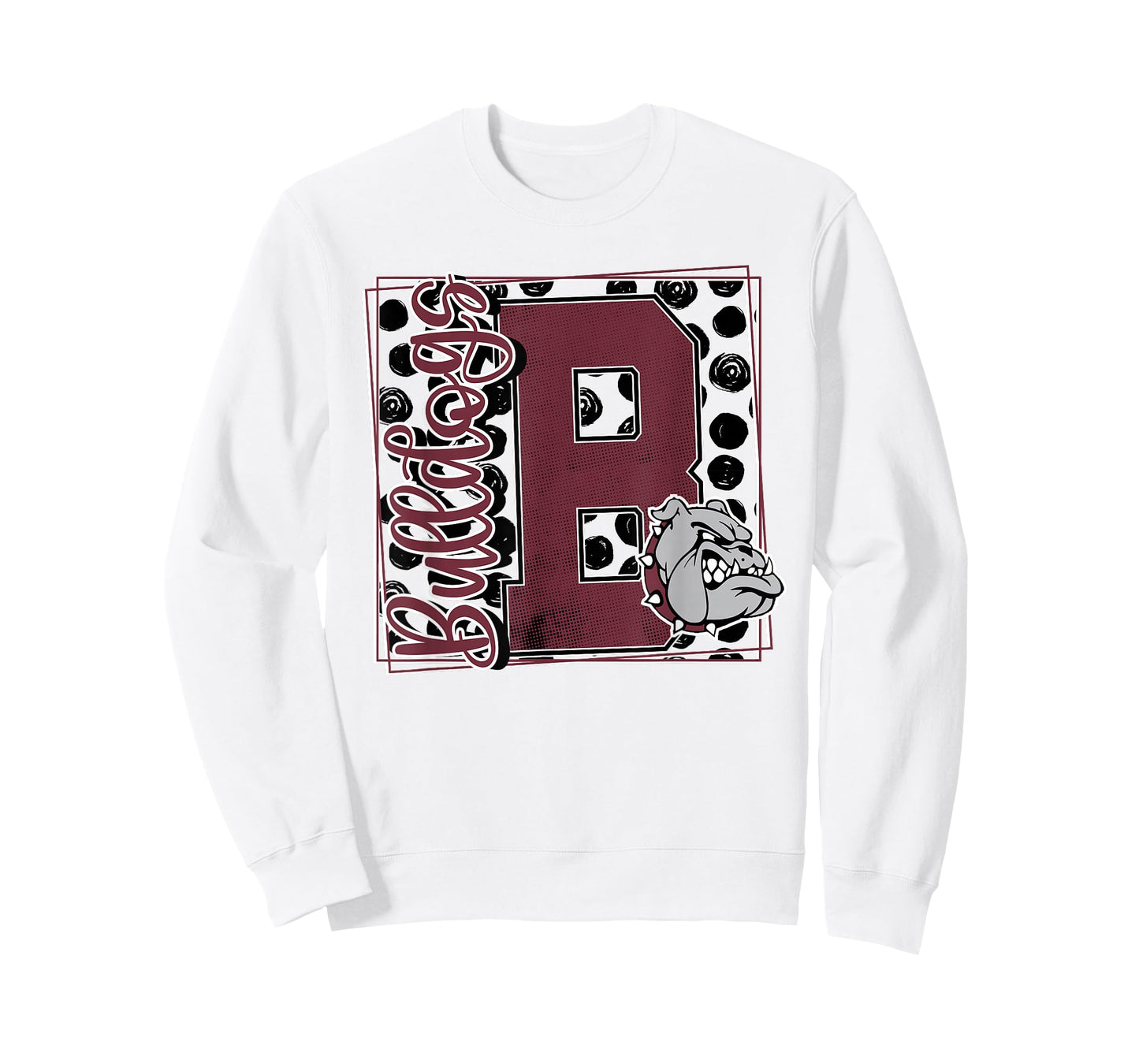 Bulldogs School Spirit Mascot Maroon Bulldog Game Day T-Shirt