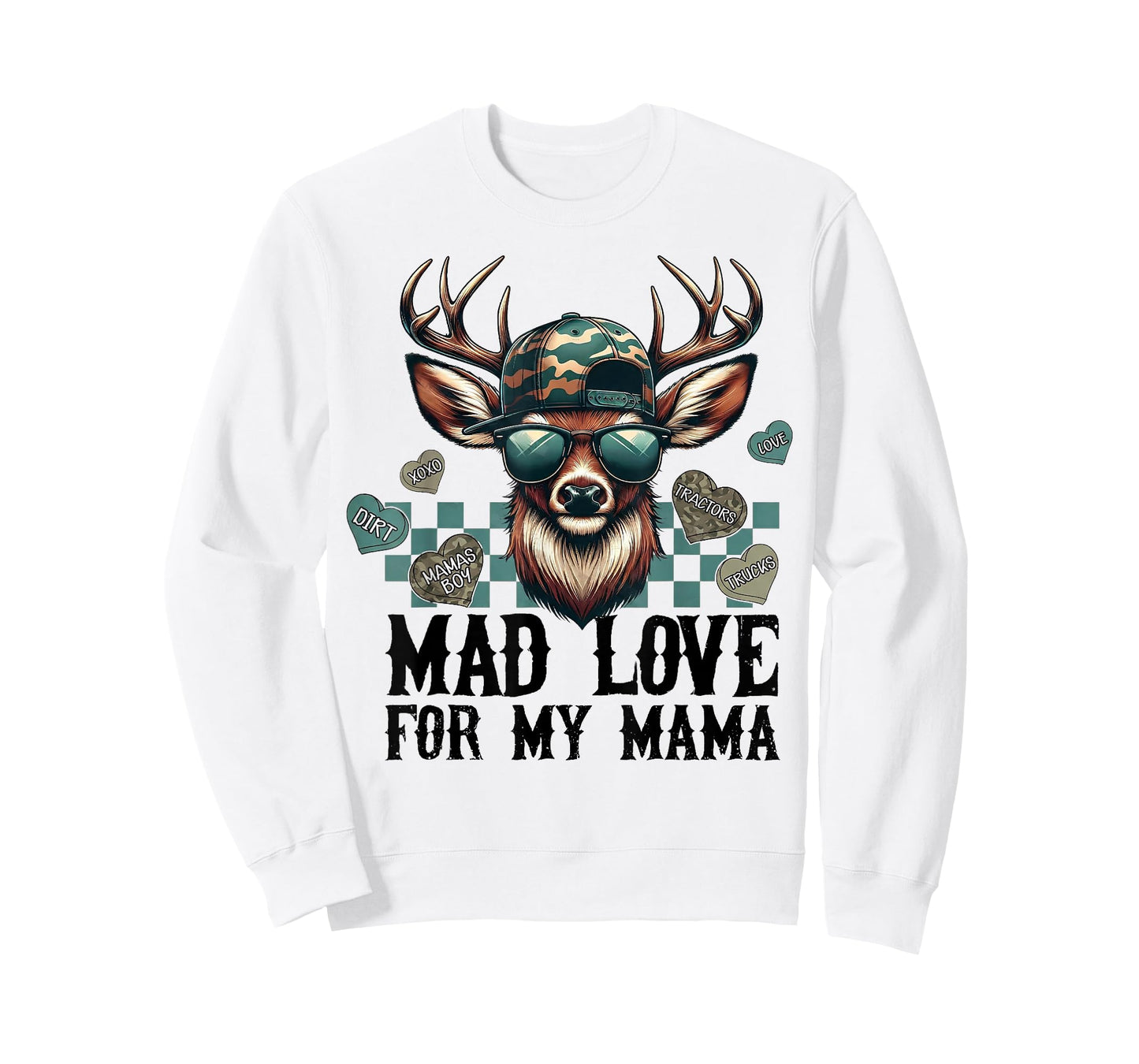 Mad Love for My Mama Deer Head Valentines Day Hunting Season T-Shirt