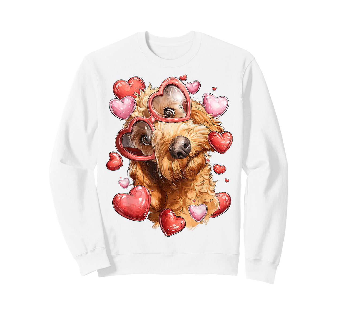 Golden Doodle Dog Goldendoodle Valentine's Day Heart T-Shirt