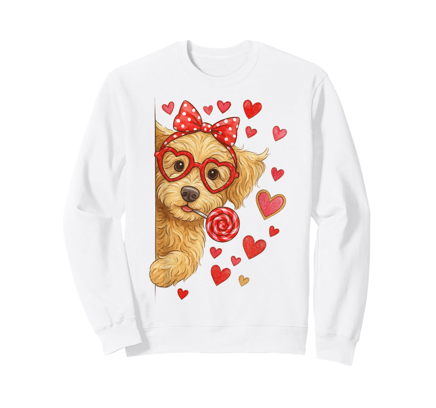 Goldendoodle Valentine Doodle Mom Coquette Pink Bow T-Shirt