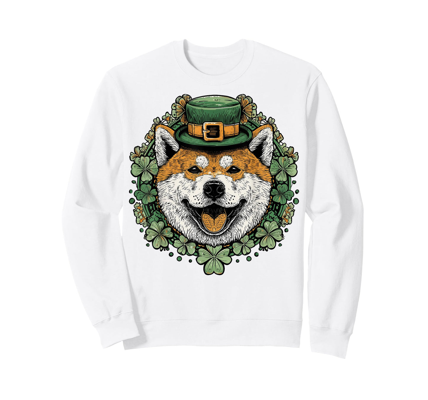 Akita Dog St. Patricks Day Pattys Day Irish Leprechaun Luck T-Shirt