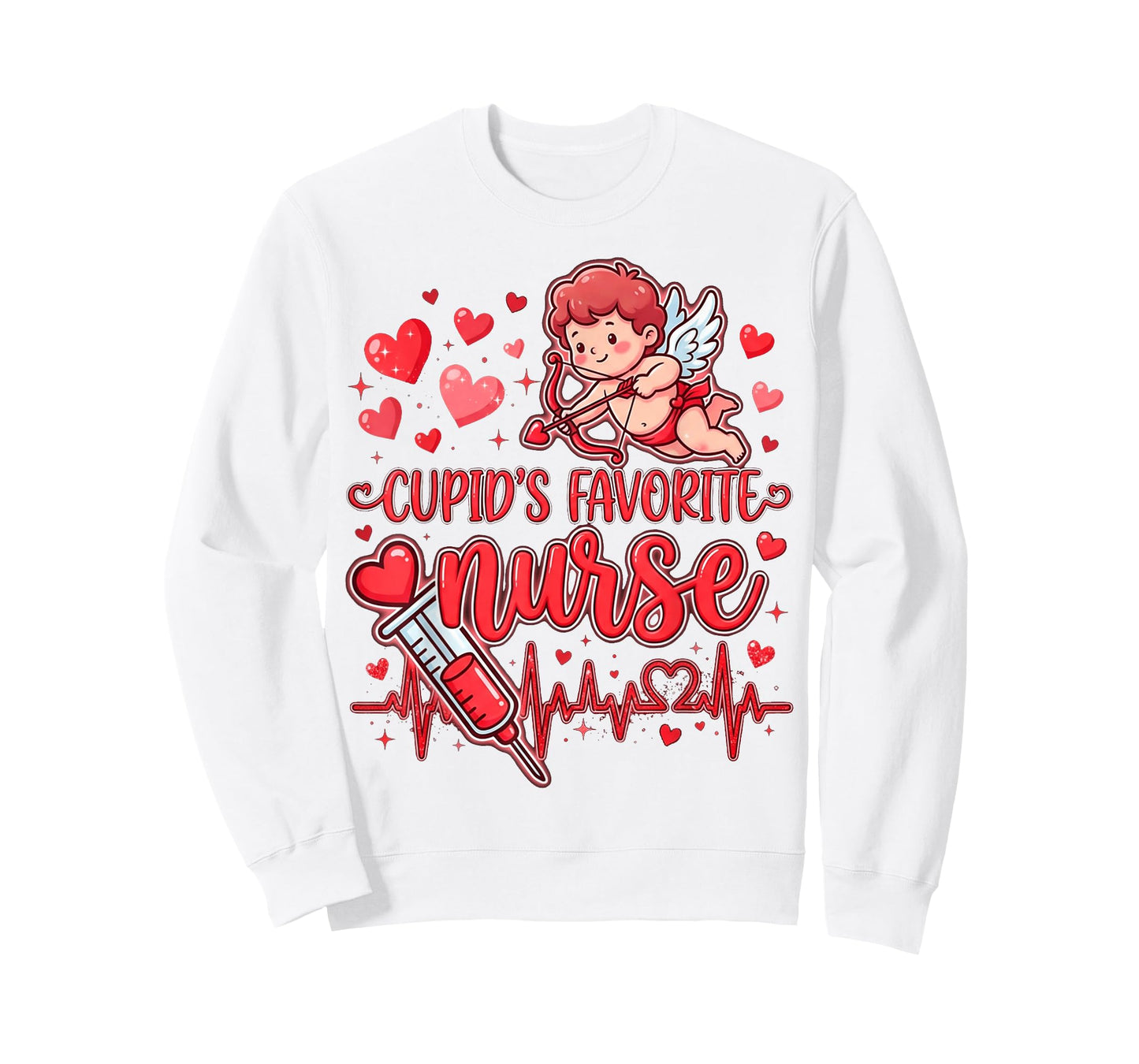 Cute Cupid’s Favorite Nurse Valentine Nursing Hearts Nurses T-Shirt