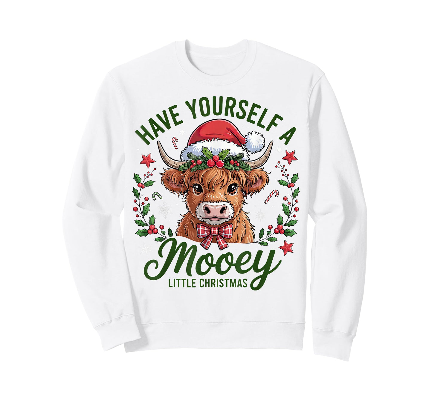 Have Yourself A Mooey Little Christmas Highland Cow Santa T-Shirt
