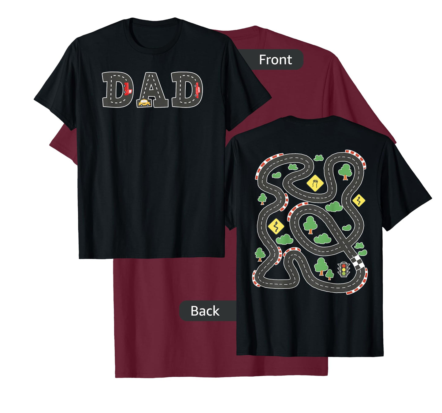 Cool Playmat Car Race Track On Back DAD Toddler (Two Side) T-Shirt