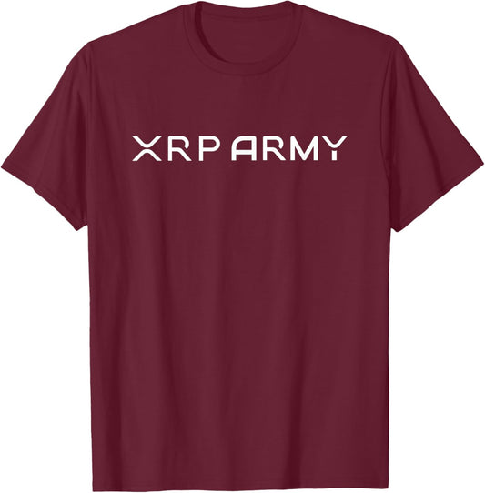 XRP Crypto Gifts & Apparel - Hodl XRP - XRP Army - Black - Small T-Shirt - T-Shirt | Maroon