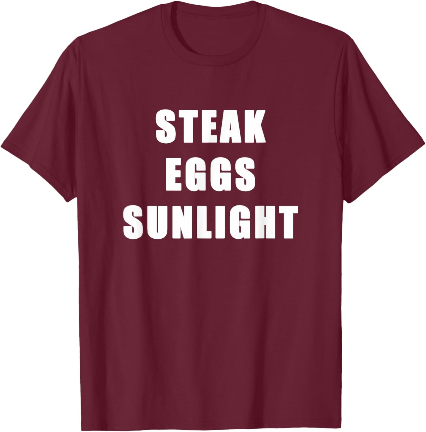 Steak Eggs Sunlight Healthy Lifestyle and Diet Ingredients T-Shirt - T-Shirt | Maroon