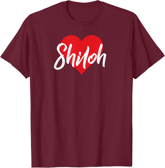 I Love Shiloh First Name I Heart Named T-Shirt - T-Shirt | Maroon