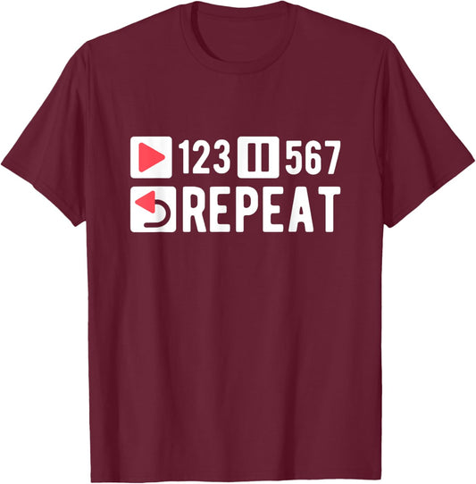 Latin Dancing Salsa Dancer 123-567 Repeat Salsa T-Shirt - T-Shirt | Maroon