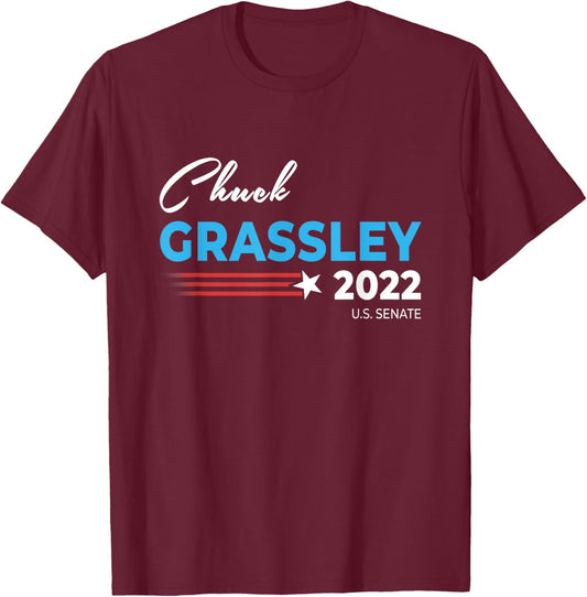 Chuck Grassley For US Senate 2022 Senator Iowa Men Women T-Shirt - T-Shirt | Maroon