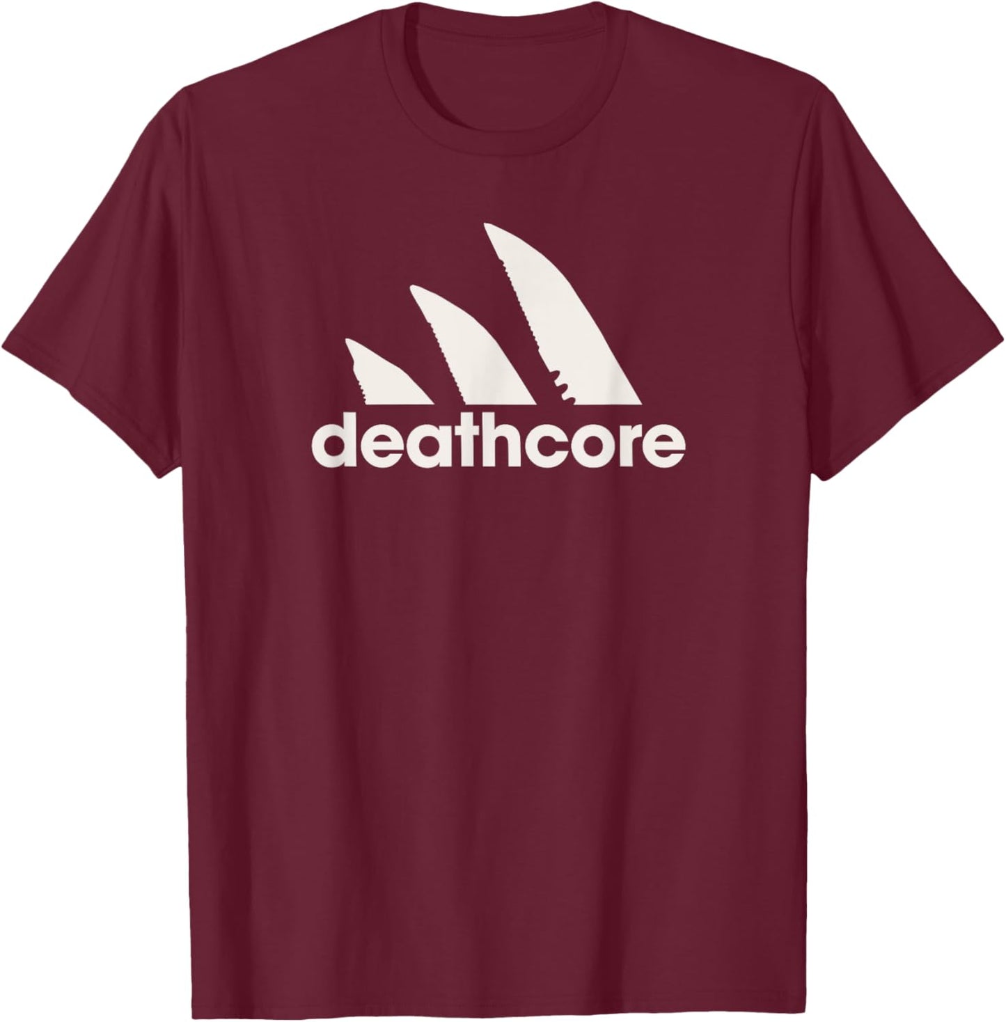 Deathcore Knives Heavy Metal T-Shirt - T-Shirt | Maroon