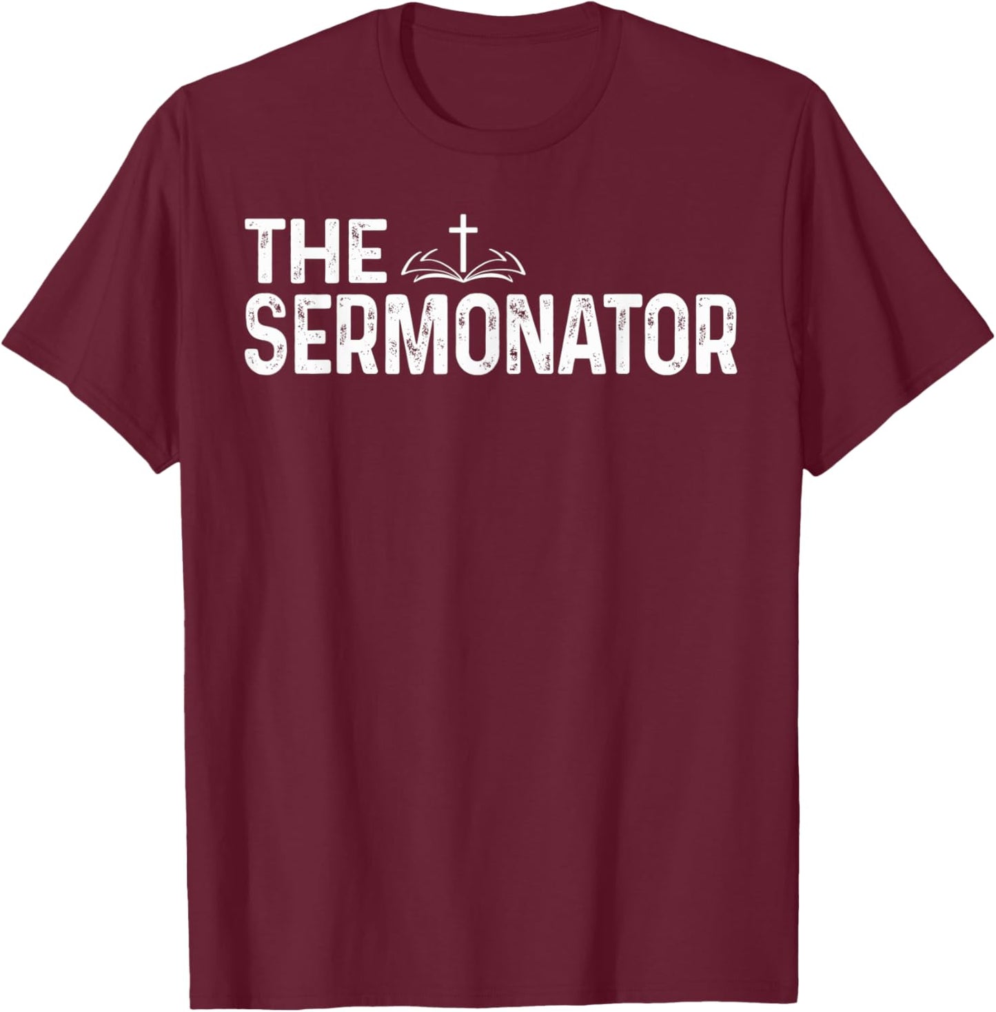 The Sermonator Pastor Christian Parish Clergy Apparel T-Shirt - T-Shirt | Maroon