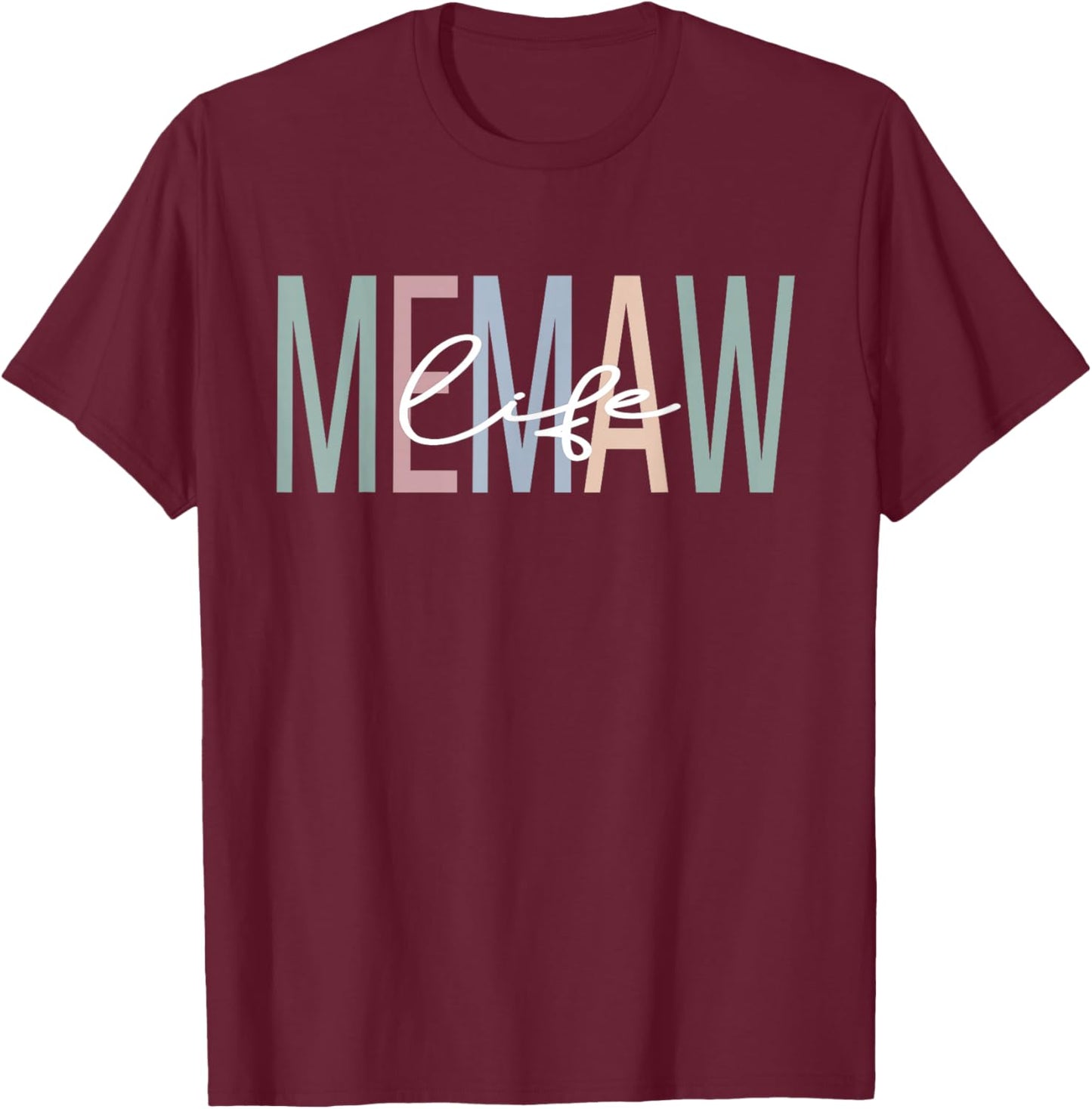Memaw Life Memaw Grandma Boho Memaw Grandmother T-Shirt - T-Shirt | Maroon