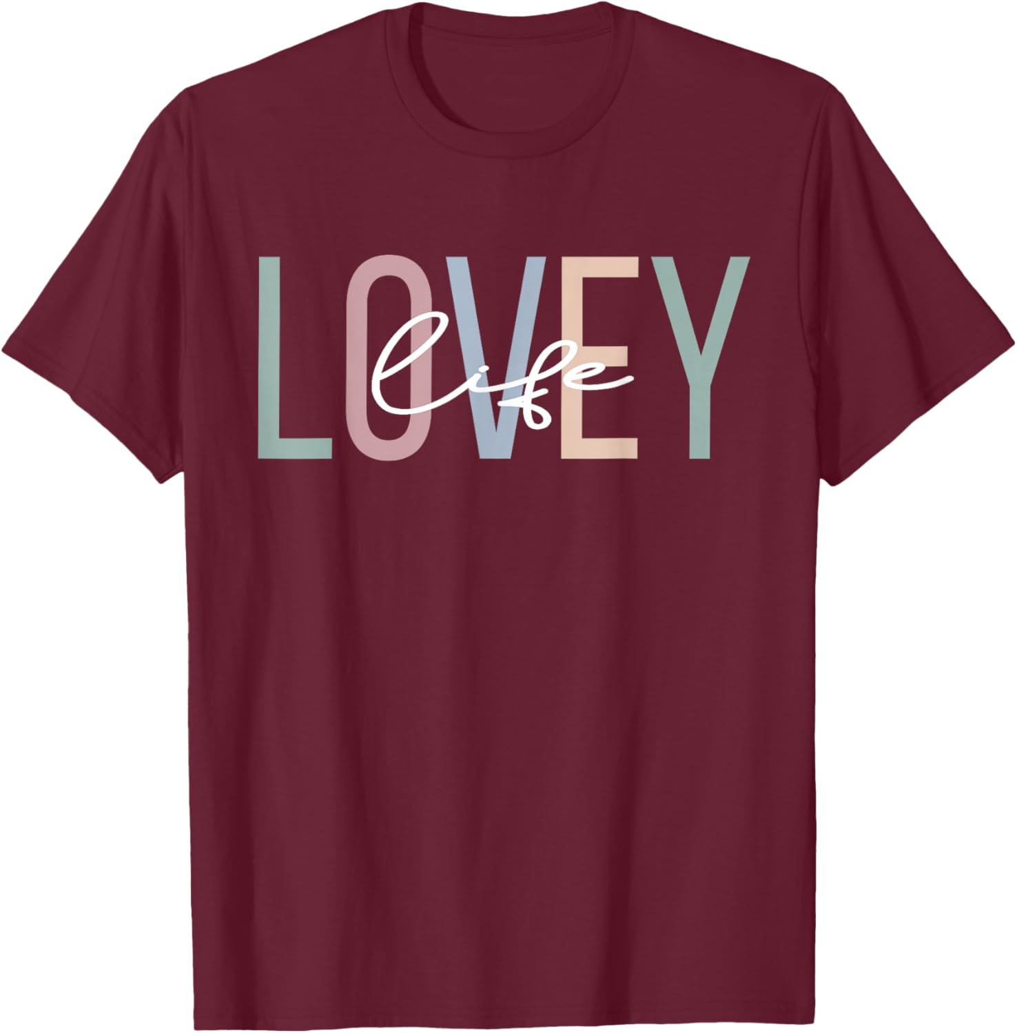 Lovey Life Lovey Grandma Boho Lovey Grandmother T-Shirt - T-Shirt | Maroon