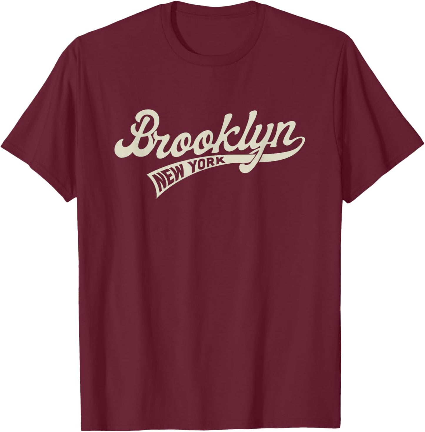 Vintage Baseball Style Brooklyn & Women T-Shirt - T-Shirt | Maroon