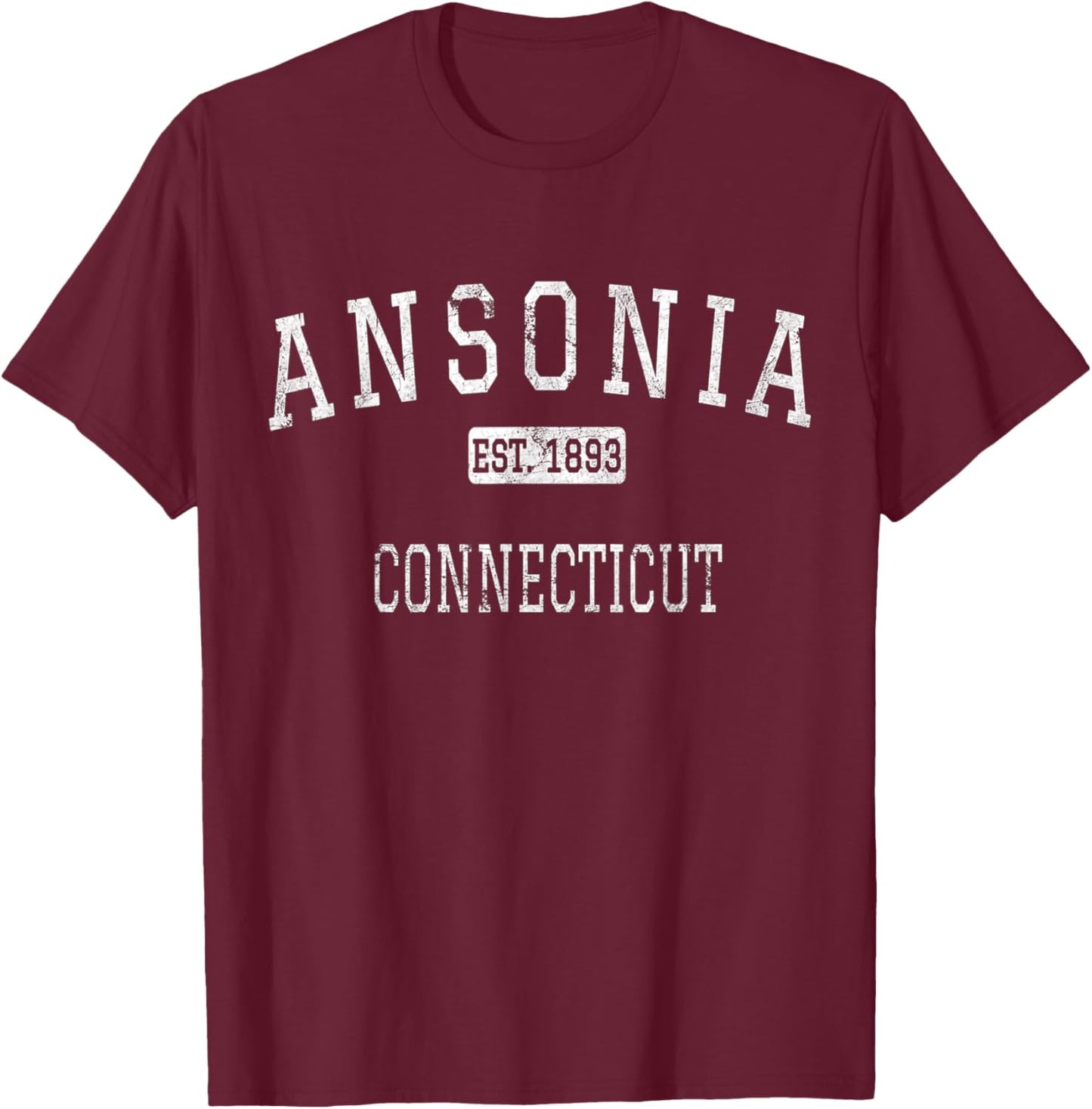 Ansonia Connecticut CT Vintage T-Shirt - T-Shirt | Maroon
