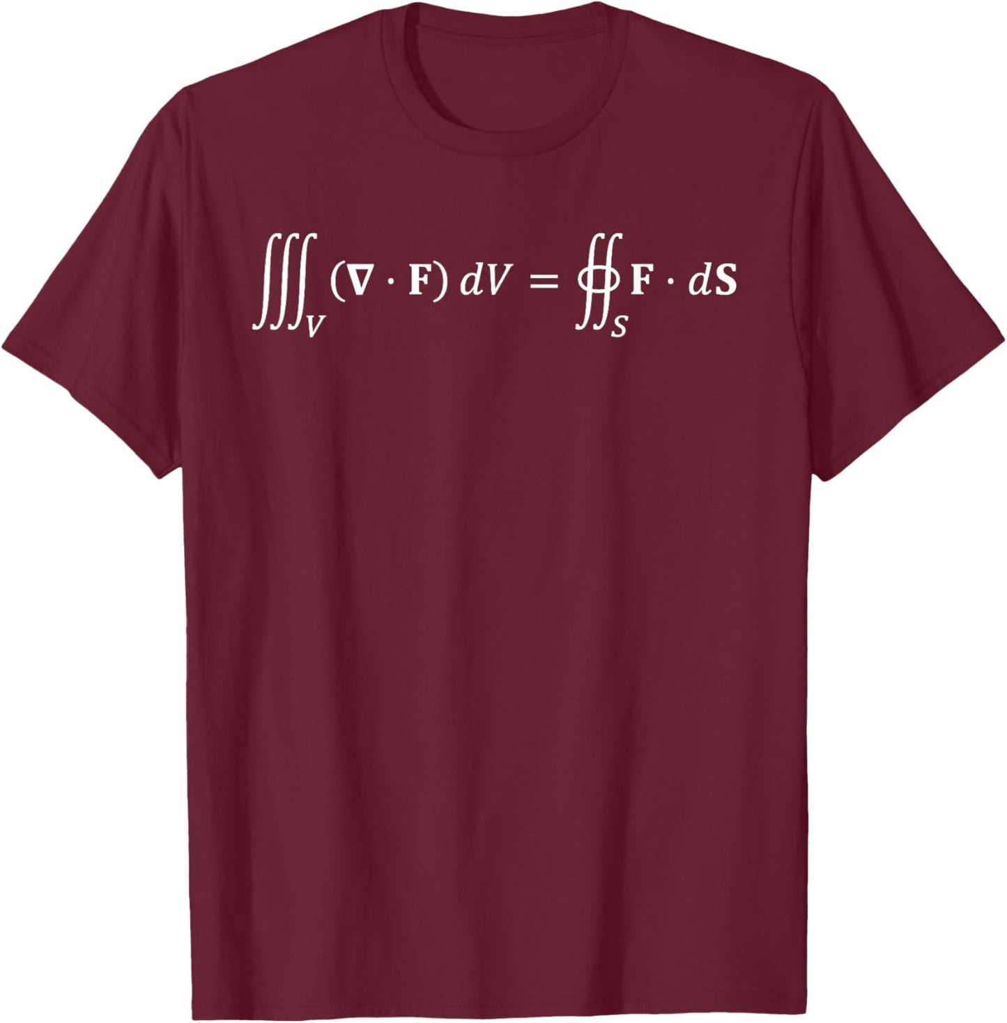 Divergence theorem, useful theorem in math and physics T-Shirt - T-Shirt | Maroon