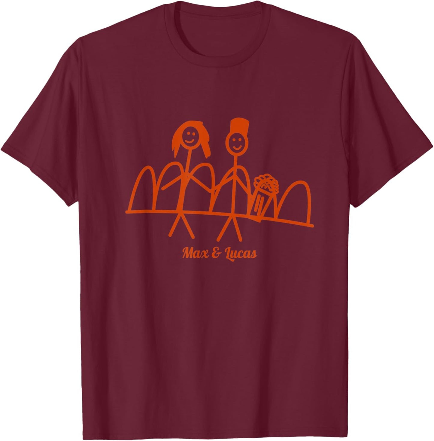 Max and Lucas Drawing ST Gift Fans T-Shirt - T-Shirt | Maroon