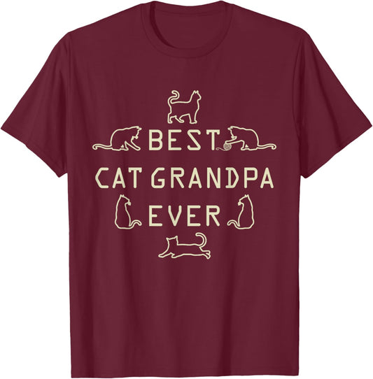 Feline Kitten Cat Grandfather Kitty Grandpa Fathers Day Meow Women T-Shirt - T-Shirt | Maroon