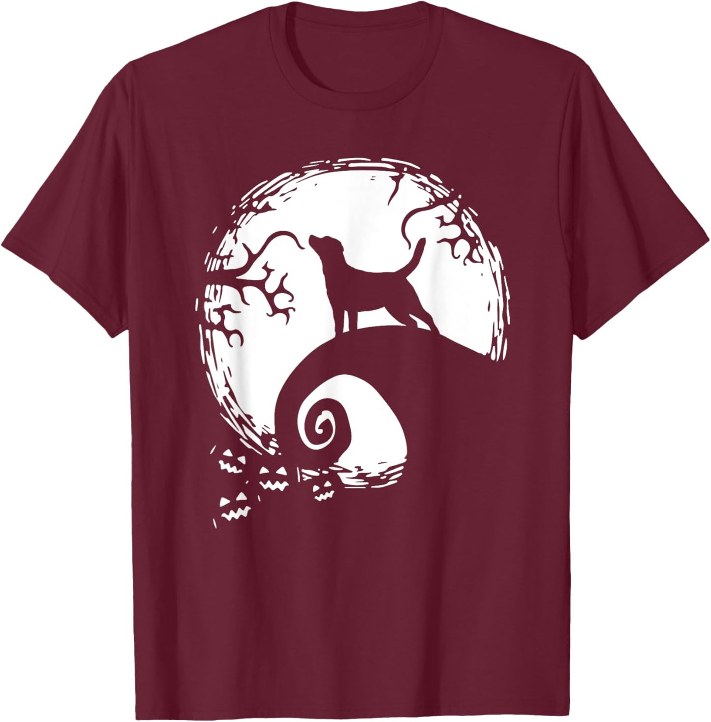 Labrador Retriever And Moon Halloween T-Shirt - T-Shirt | Maroon