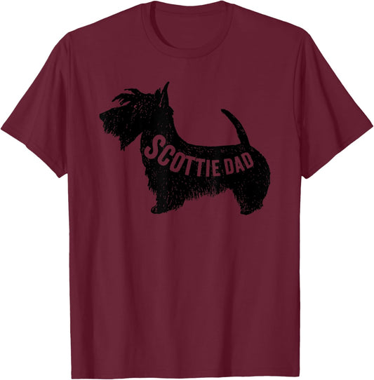Scottie dad dog lover, cute Scottish Terrier dog dad vintage T-Shirt - T-Shirt | Maroon