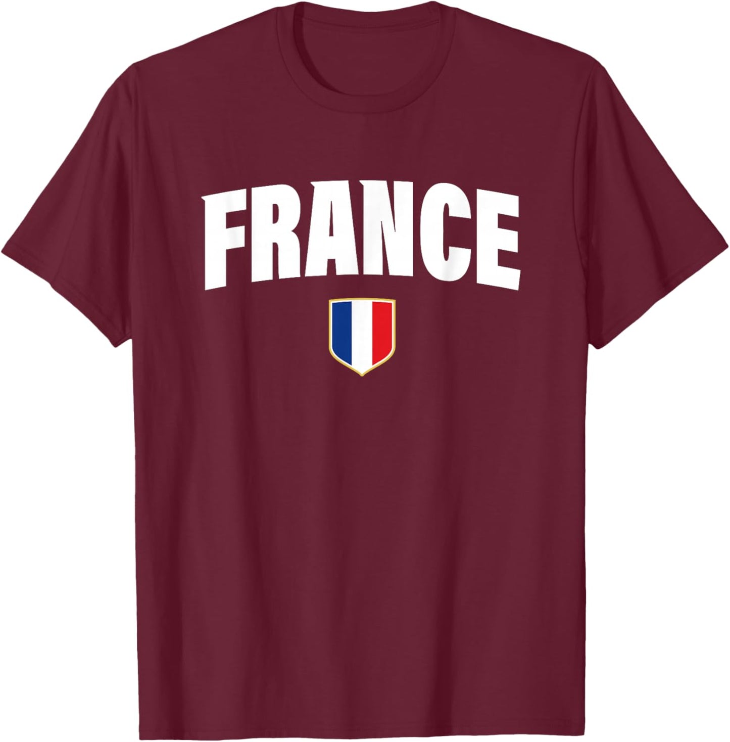 France Shirt Retro French Flag Vintage boys & girls Souvenir T-Shirt - T-Shirt | Maroon