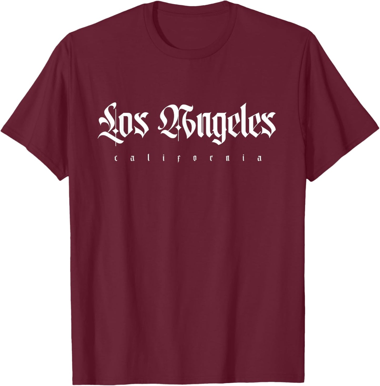 Los Angeles California Novelty T-Shirt - T-Shirt | Maroon
