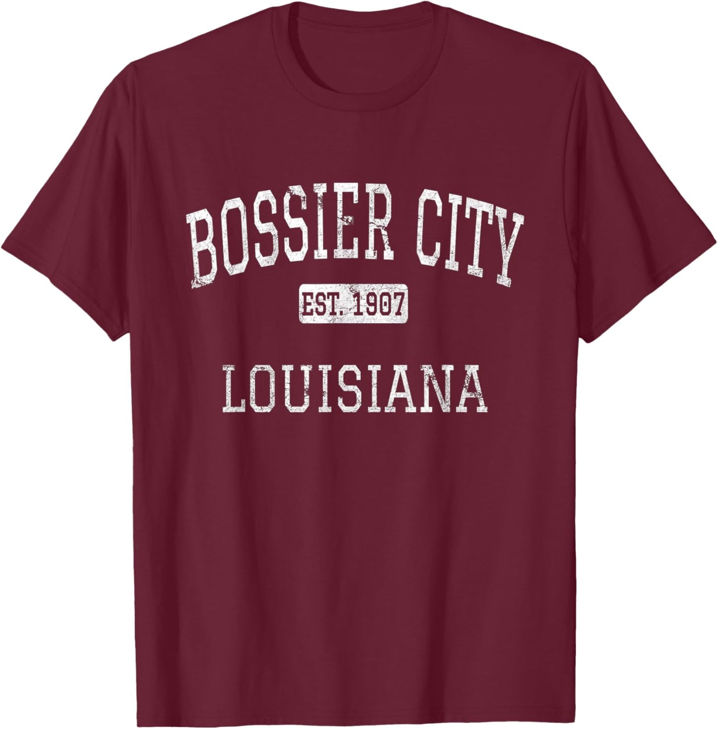Bossier City Louisiana LA Vintage T-Shirt - T-Shirt | Maroon