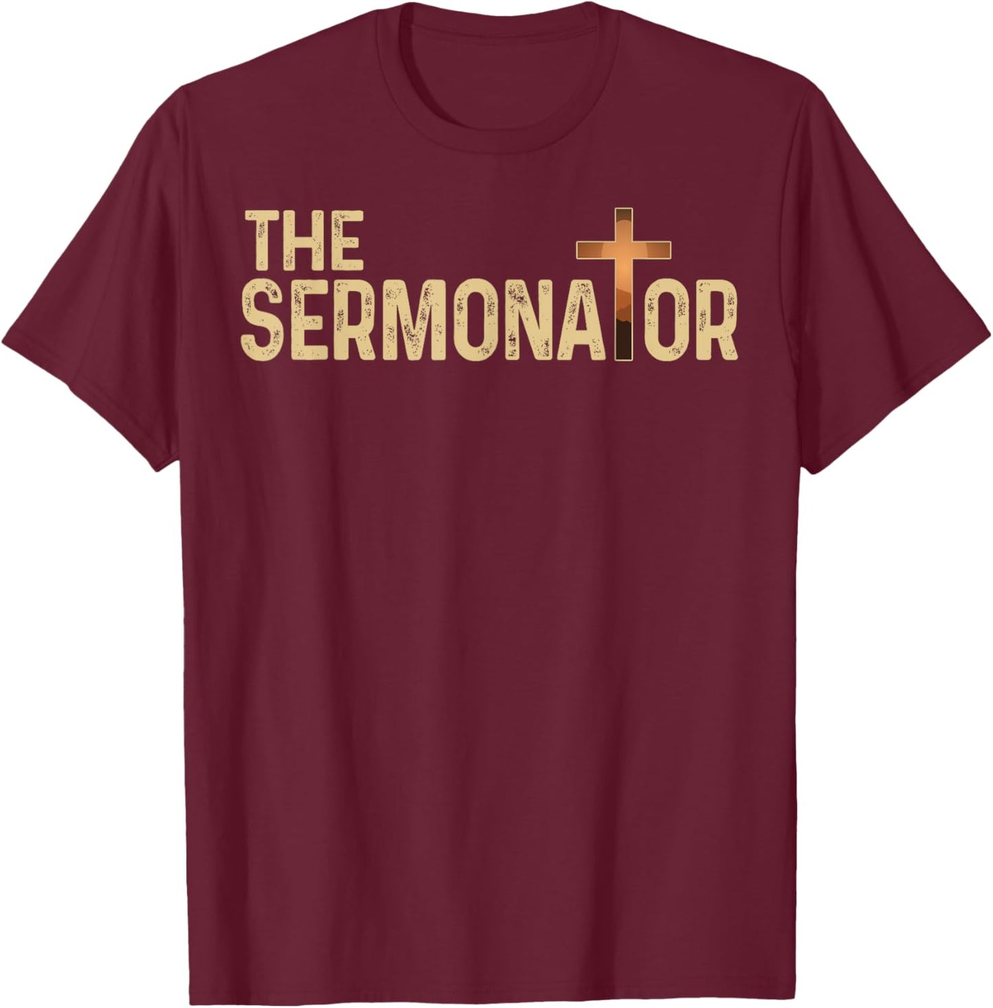 The Sermonator Pastor Christian Parish Clergy Apparel T-Shirt - T-Shirt | Maroon
