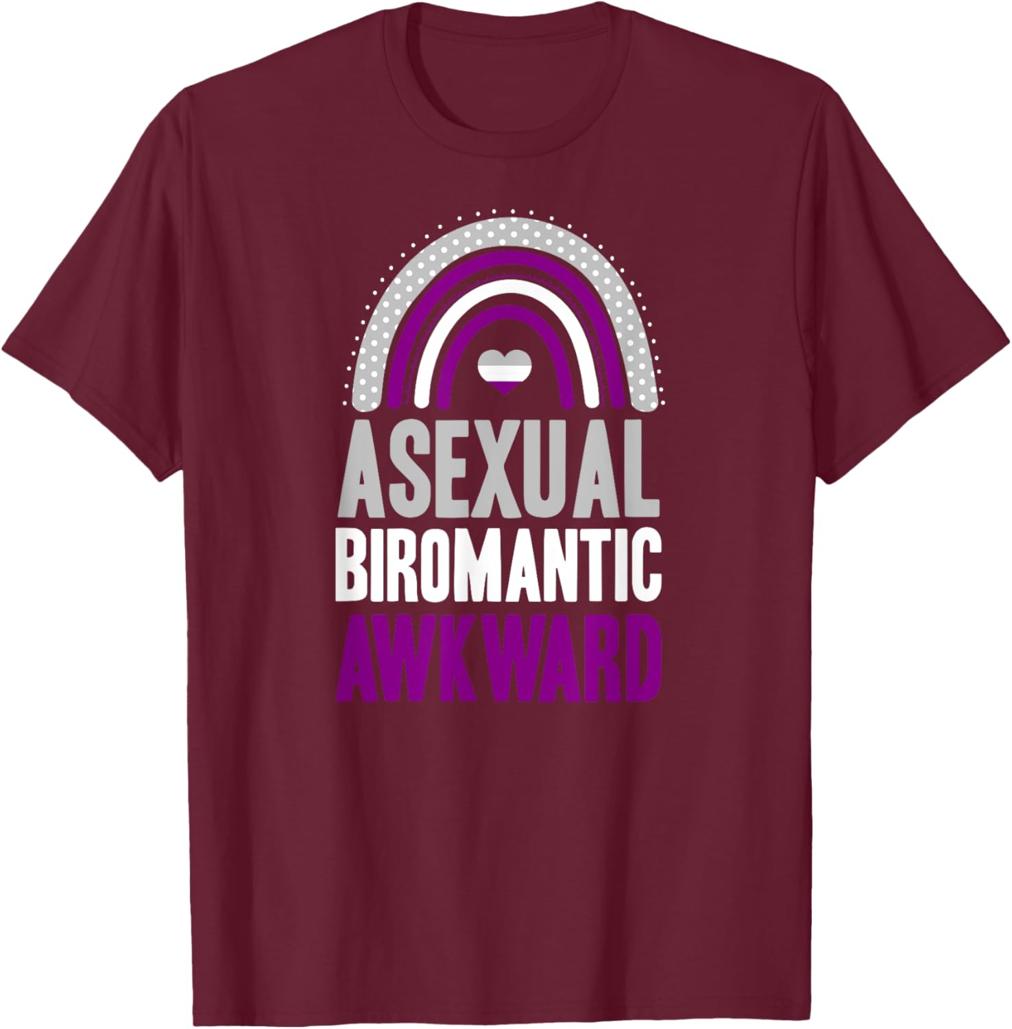 Asexual Biromantic Awkward Asexual Pride Bohemian Rainbow T-Shirt - T-Shirt | Maroon