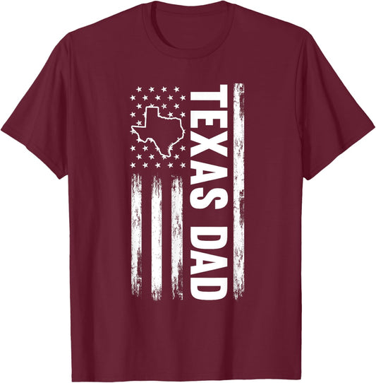 Texas Dad American State T-Shirt - T-Shirt | Maroon