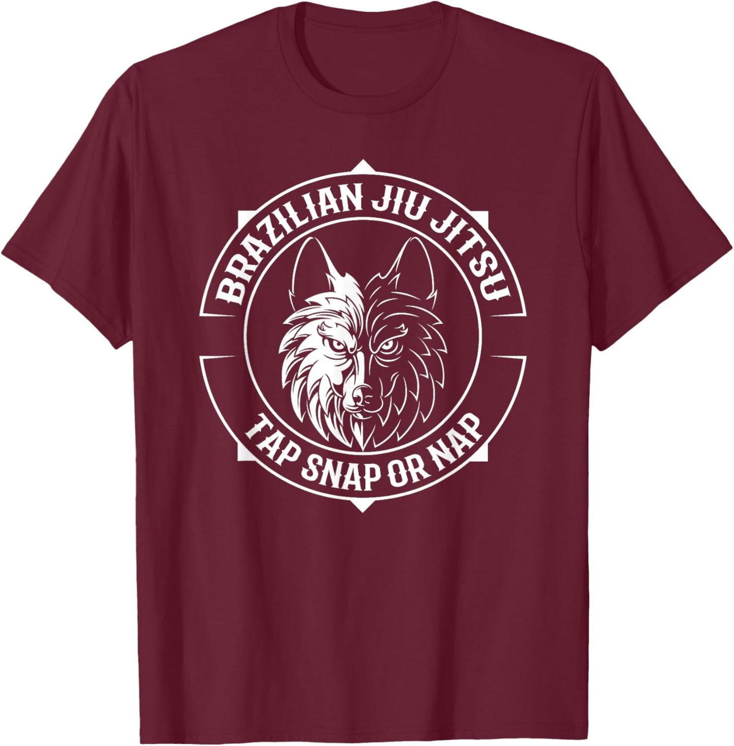 Jiu Jitsu Wolf - Brazilian Jiu Jitsu and BJJ T-Shirt - T-Shirt | Maroon